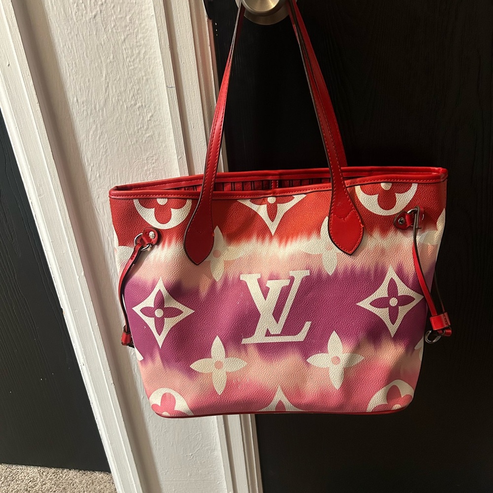 Louis Vuitton Red and Pink Monogram Tote